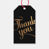 Gold Black Swirl Hand Lettering Hartelijk dank Gif Cadeaulabel (Voorkant)