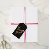 Gold Black Swirl Hand Lettering Hartelijk dank Gif Cadeaulabel (Met Touw)