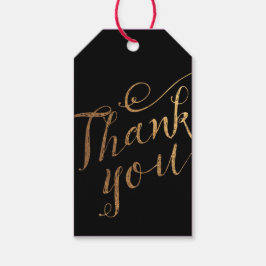 Gold Black Swirl Hartelijk dank voor uw weddenscha Cadeaulabel