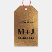 Gold Black Swirl Hartelijk dank voor uw weddenscha Cadeaulabel (Achterkant)