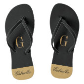 Gold Black Teenslippers (Voetbed)