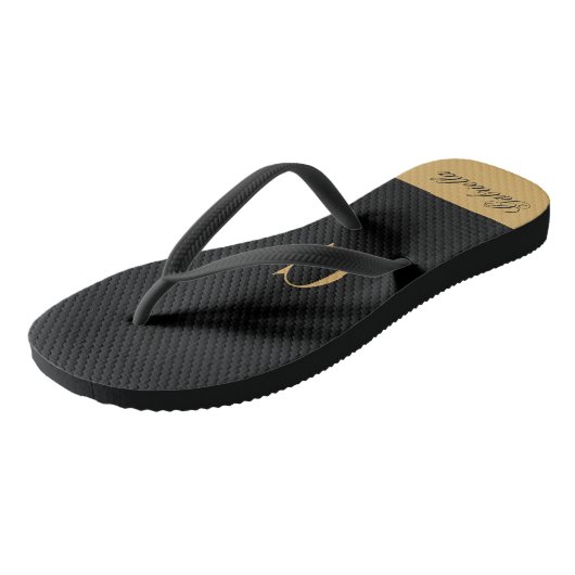 Gold Black Teenslippers (Schuin)