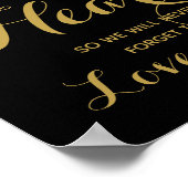 GOLD & BLACK teken een trouwbord voor bezoekers Poster (Hoek)