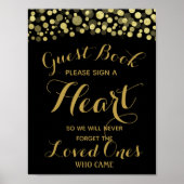 GOLD & BLACK teken een trouwbord voor bezoekers Poster (Voorkant)