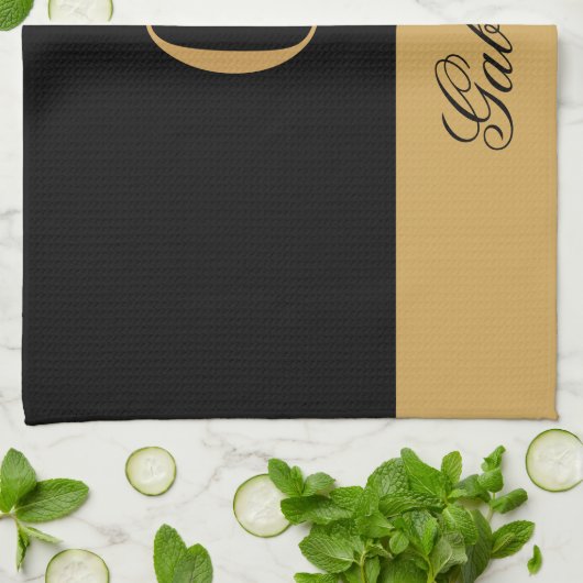 Gold Black Theedoek (Gevouwen)