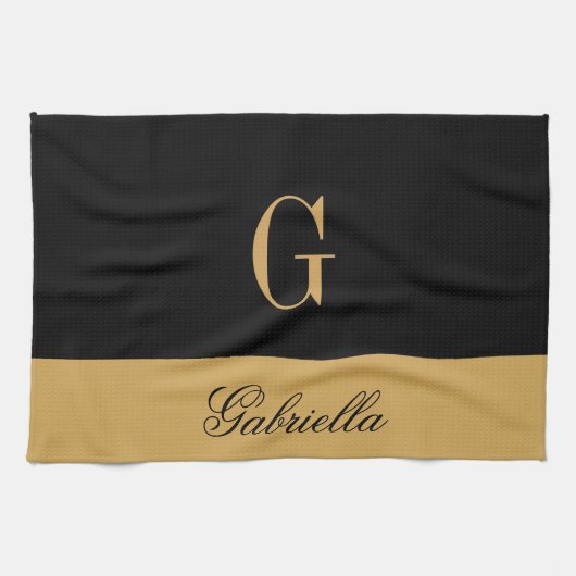 Gold Black Theedoek (Horizontaal)