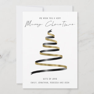 Gold Black Tree 2025 Kalender Vrolijk Kerstfeest Feestdagenkaart