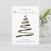 Gold Black Tree 2026 Kalender Vrolijk Kerstfeest Feestdagenkaart (Staand voorkant)