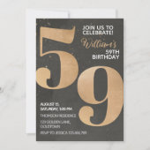 Gold Black, uitnodiging van 59th Birthday (Voorkant)