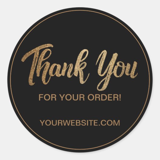 Gold Black Uw website Hartelijk dank voor uw beste Ronde Sticker (Voorkant)
