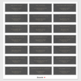 Gold & Black Velvet Imitatie Gast Adresetiketten Sticker