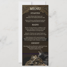 Gold Black Venetian Gothic Masquerade Elegant Menu Kaart