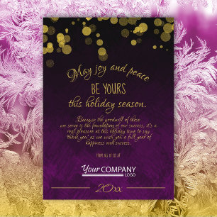 Gold, Black, Violet Company Kaart voor kerstmis