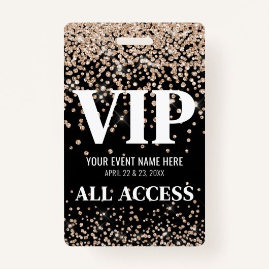 Gold Black VIP-evenement Badge (Voorkant)