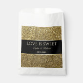 Gold Black Wedding Favor Bag Bedankzakje (Voorkant)