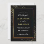Gold Black Wedding Invitation - Luxe Invite Card (Voorkant)