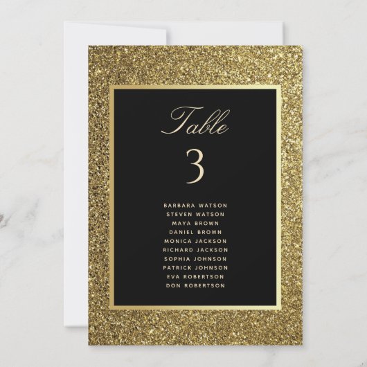 Gold Black Wedding Seating Chart (Achterkant)