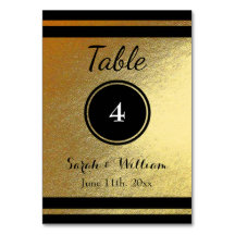  Gold/Black WEDDING TABEL NUMMER KAART