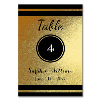  Gold/Black WEDDING TABEL NUMMER KAART