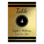  Gold/Black WEDDING TABEL NUMMER KAART (Voorkant)