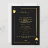 Gold Black Wedding Welkomstbrief Route Kaart (Achterkant)