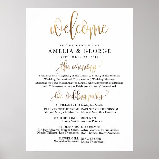 Gold Black Welkomstprogramma Poster (Voorkant)