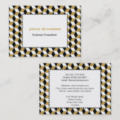 Gold Black & White 3D Cubes Patroon Visitekaartje (Voorkant / Achterkant)