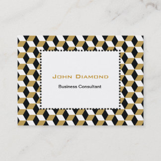 Gold Black & White 3D Cubes Patroon Visitekaartje