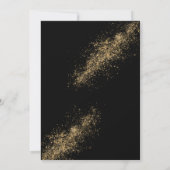 Gold Black & White 40th Birthday Invitation Kaart (Achterkant)