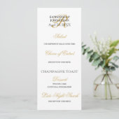 Gold black White bruiloft DIY menu diner Kaart (Staand voorkant)