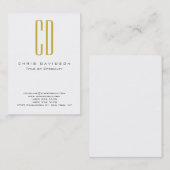 Gold Black White Color Monogram Visitekaartje (Voorkant / Achterkant)