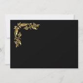 Gold Black White Elegant Glamoureuze Cordial Wedde Kaart (Achterkant)