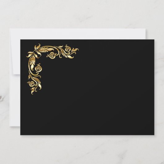 Gold Black White Elegant Glamoureuze Plechtige bru Kaart (Achterkant)