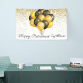 Gold Black White Glitter Retirement Spandoek (Beurs)