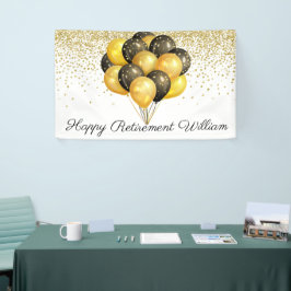 Gold Black White Glitter Retirement Spandoek
