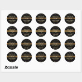 Gold Black white Graduation Class Party Ronde Sticker (Vel)