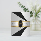Gold Black White Invite 50e verjaardag Kaart (Staand voorkant)