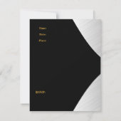 Gold Black White Invite 50e verjaardag Kaart (Achterkant)