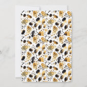 Gold Black White leopard Print Kaart (Achterkant)
