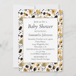 Gold Black White leopard Print Kaart