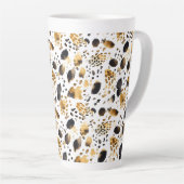Gold Black White leopard Print Latte Mok (Rechterhoek)