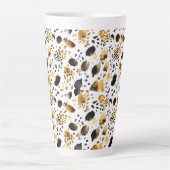 Gold Black White leopard Print Latte Mok (Voorkant)