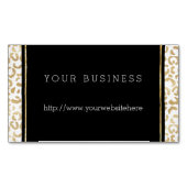 Gold Black White leopard Print Magnetisch Visitekaartje (Voorkant)