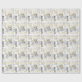 Gold Black White Love Cadeaupapier (Vlak)
