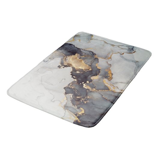 Gold Black White Marble Badmat (Gekanteld)