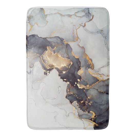 Gold Black White Marble  Badmat (Voorkant Verticaal)