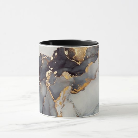 Gold Black White Marble  Mok (Midden)
