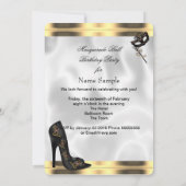 Gold Black White Masquerade Ball Party Masker Jewe Kaart (Achterkant)