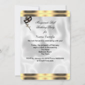 Gold Black White Masquerade Ball Party Masker Kaart (Achterkant)