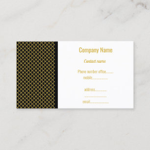 GOLD BLACK WHITE MERMAID THEME TRIM VISITEKAARTJE